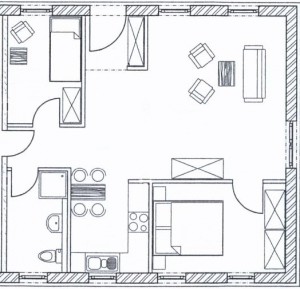 Grundriss Ferienhaus " zu den drei Schönen"